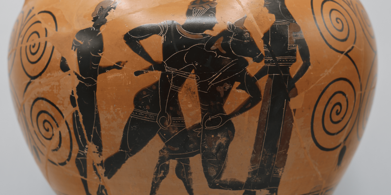 Anfora-attica-a-figure-nere-TumuloCima-Tomba-7-meta-del-VI-secolo-avanti-Cristo